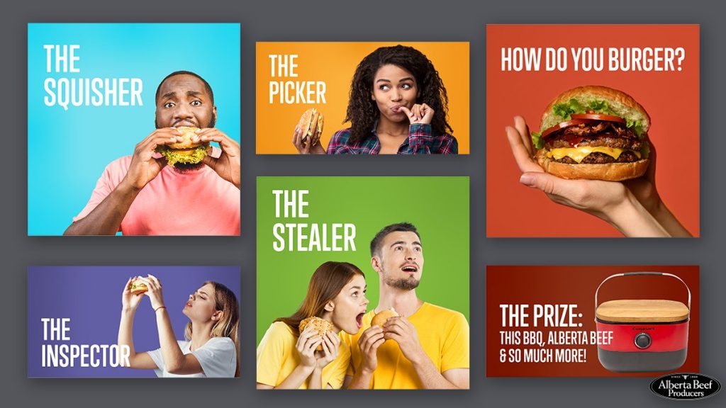 Various campaign images from How Do You Burger